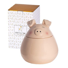Pig Cookie Jar with Lid, Ceramic Biscuit Barrel, Large Food Storage Container, Cute Novelty Kitchen Canister, Gifts for Animal Lovers Women Men (1.6L)