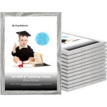A4 Frame, Photo Frame, Light Grey A4, Pack of 12, Picture Frame, Certificate Frame, Art Print Poster Frame, Freestanding and Wall Mountable, 21cm x 29