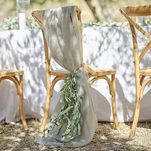 Ginger Ray Sage Fabric Table Runner for Weddings & Parties-4m, Green 1