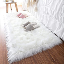 Faux Fur Rug, Fluffy Rug, Shaggy Rugs,Faux Sheepskin Rugs Floor Carpet for Bedrooms Living Room Kids Rooms Decor (White, 50 X 150 CM Square)
