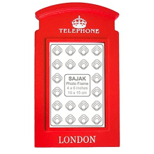 4x6 London Telephone Booth Picture Frames Tabletop Desktop Photo Holder Home Decor Souvenir Gifts