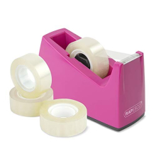 1621 300 Tape Dispenser & 4 Tape Rolls, Hot Pink