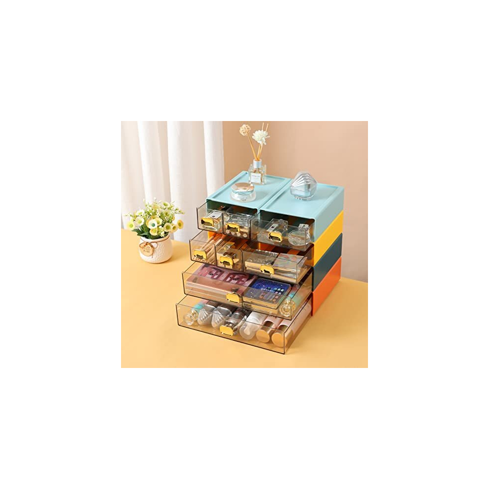 Plastic Drawers Storage Unit, Desk Tidy Organiser Drawers, Stackable A4