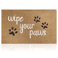 Front Welcome Entrance Door Mats Mud Absorbent Resist Dirt Durable Rugs for Indoor Outdoor Entry Garage Patio High Traffic Areas Shoe Rugs (Brown&Wipe