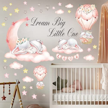 DECOWALL SG-2203 Dream Big Little One Pegatinas de Pared Cita de Elefante Luna Estrellas Calcomanνa para Niρos Dormitorio de Bebι Sala de Estar A