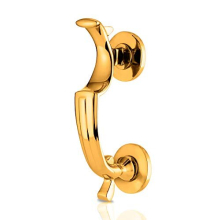 XFORT Doctor Door Knocker Polished Brass, Elegant Scroll Door Knockers for Front Door, Front Door Furniture with a Classic Doctor Design, Perfect