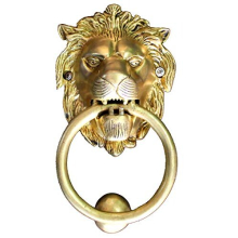 eSplanade StonKraft Brass Lion Sculpted Door Knocker Gate/Door Accessories - 5" Inches