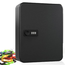 48 Key Safe Wall Mounted Key Lock Box Outdoor Key Safe Box, Steel Key Cabinet Key Safe Box with 50 Key Fobs Key Labels, Large Digital Security Keybox