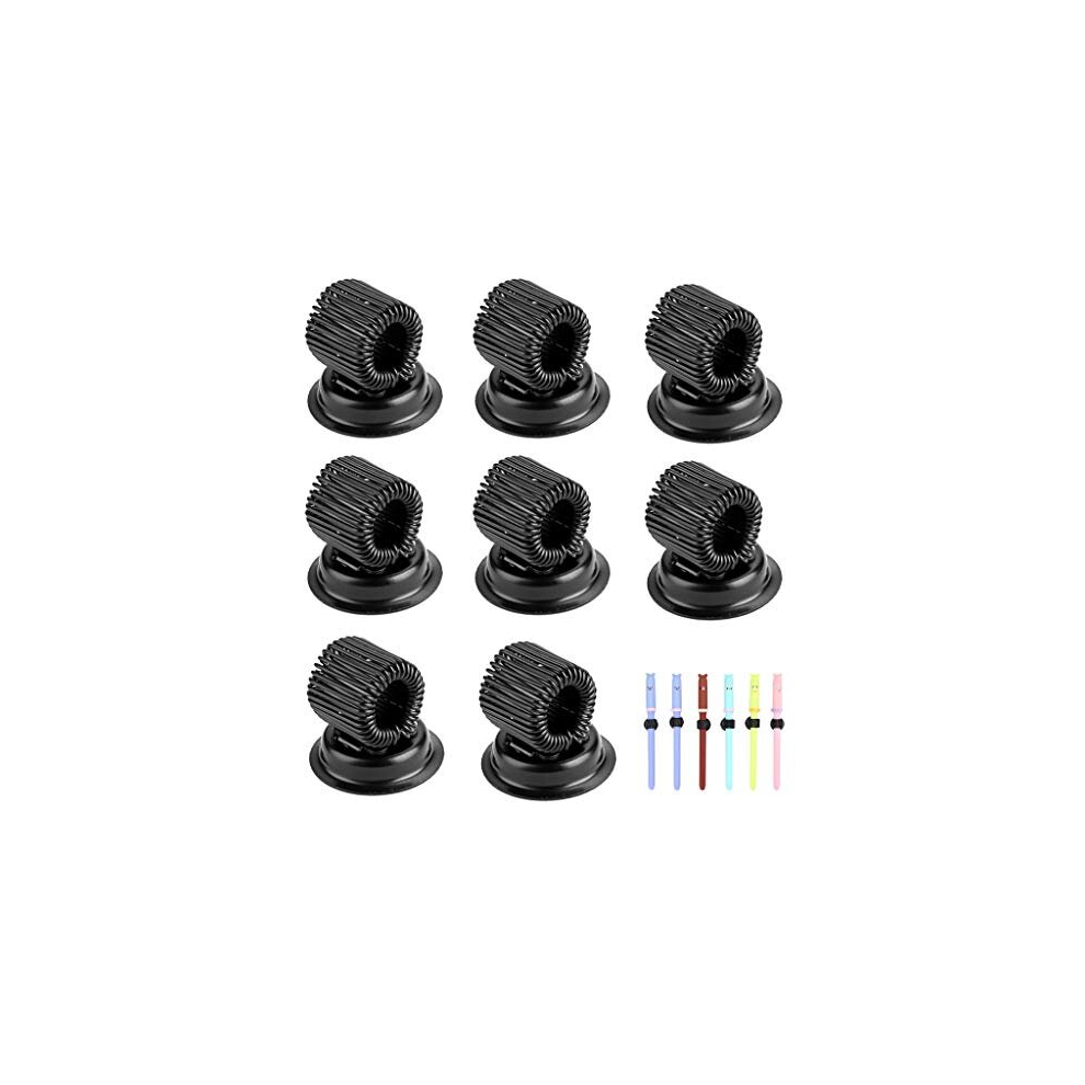 8 Pcs Strong Magnetic Pen Pencil Holders Clips with Adjustable Spring Loop, Removable Stainless Steel Pen Clip, Fit Any Size Pens Markers Use in Home