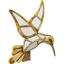 Design Wall Decoration Hummingbird Mirror, gold, handmade, 27x32cm