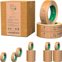 Kraft Paper Packing Tape 24mm x 50m | Brown Paper Tape for Strong Parcel Packaging | 1/2/3/6/12 pack | Recyclable & Eco Friendly (3)