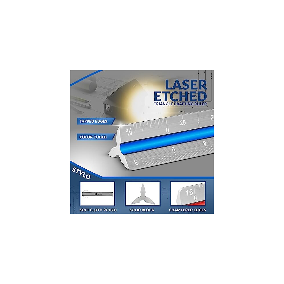 Aluminum Architect Scale Ruler 12