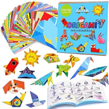 Origami Kit for Kids Ages 6-12 10 Year Olds, with Guiding Book, 98 Sheets Paper with 47 Patterns, DIY Art and Craft Projects Activity, Beginners