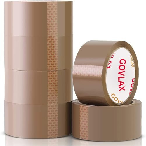 Premium Brown Low Noise Packing Tape Heavy Duty & Strong Adhesive Ideal for Packing Boxes
