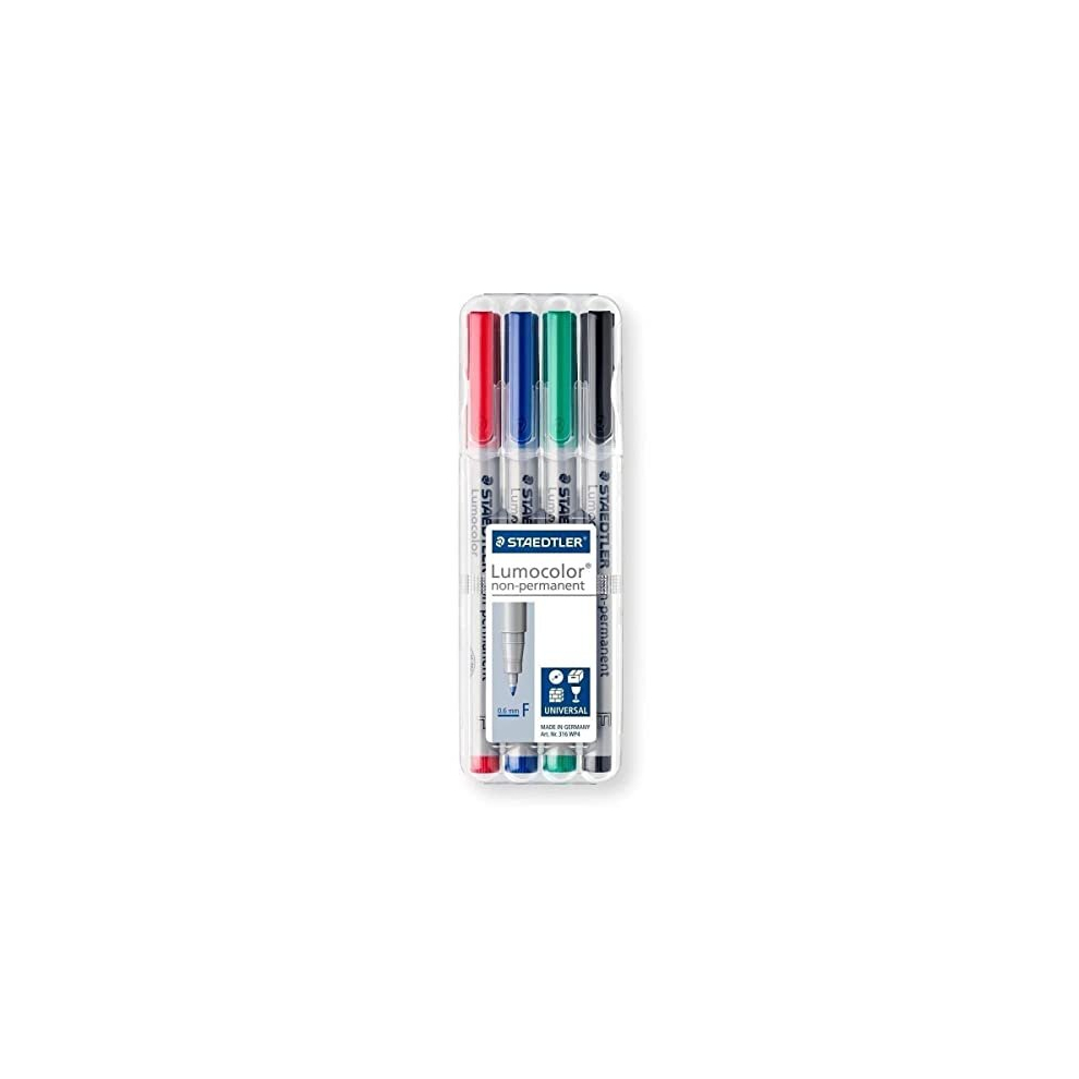 Staedtler Lumocolour Fine Point Waterbased Markers (316Wp4)