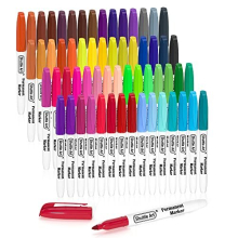 60 Colours Permanent Markers, Fine Point, Assorted Colours, Works on Plastic,Wood,Stone,Metal and Glass for Doodling, Colouring, Marking