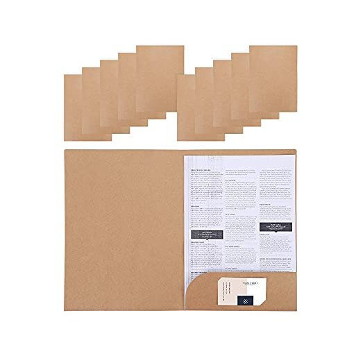 10Pcs A4 Project Folder Document Files Kraft Paper File Folder Square Cut Folders Office Insert Presentation Holder Storage Pouch Paperwork Organizer 2