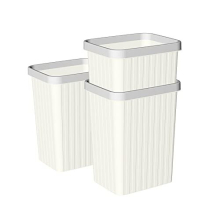 8.2L*3 Set, Wastebasket Trash Can, Waste Basket,Paper Bin, Garbage Can Bin for Bathrooms, Kitchens, Home Offices, Dorm Rooms white