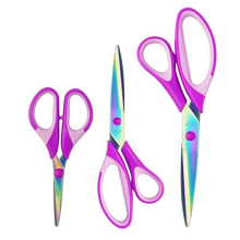 Color Titanium Scissors, Titanium Coated Sewing Scissors Set, Ultra Sharp Blade Comfort Grip Handle Stainless Steel Pinking Shears Multifunction