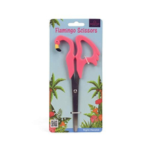 Flamingo Scissors - Pink Plastic Handled Animal Novelty Scissors with 4-Inch/10 cm Steel Blades - Right-Handed - Stationery and Office Supplies
