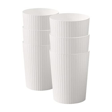 7.2L*6 Set, Wastebasket Trash Can, Waste Basket,Paper Bin, Garbage Can Bin for Bathrooms, Kitchens, Home Offices, Dorm Rooms white