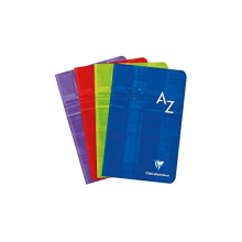 63608AMZC Set of 2 Stapled Alphabetical Directories - 11x17 cm - 96 Pages Large Squares - White Paper 90 g - Laminated Card Cover Random Colors