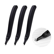 3 PCS Professional Magnetic Staple Remover Puller Rubberized Staples Remover Staple Removal Tool for School Office Home (Black)