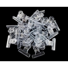 Yueton 24er Set Kunststoff Bulldog Clips, Universal Papierclips, Scharnierclips für Zuhause, Büro (Transparent)