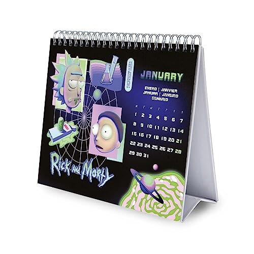 Rick And Morty Desk Calendar 2024 Desktop Calendar 2024 8 x 7