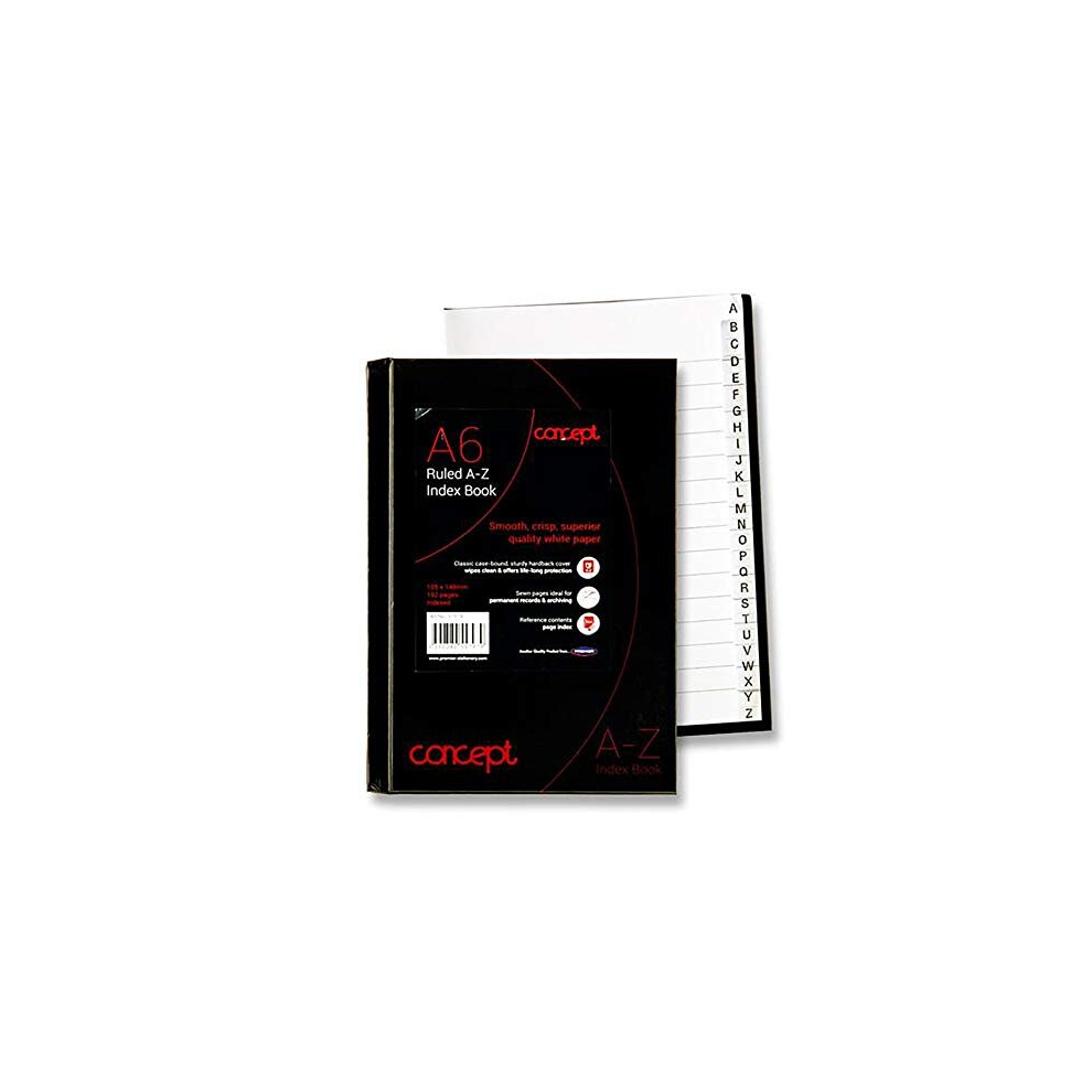 Concept Notebook A6 Lined Hardcover Notebook, Premium Paper, Ruled Journal Notebook, Address Book, Organiser, Student & Teacher Planner, Perfect for