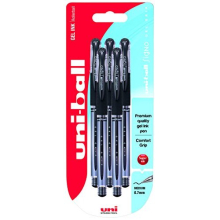 153486278 UM-151S Signo Gel Pens with Gel Grip, Black Gel, 0.7mm Stainless Steel Nib (Pack of 5)