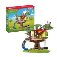 FARM WORLD — 42408 Adventure Tree House Playset, 60-Piece Detailed Tree House Play Set with Tire Swing, 2 Child Figurines and Animal Figurines,