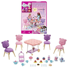 Tea Party Playset for Preschoolers, My First Barbie Tea Party Playset and Accessories, Preschool Toys and Gifts, Tea Party with 18 Storytelling Pieces