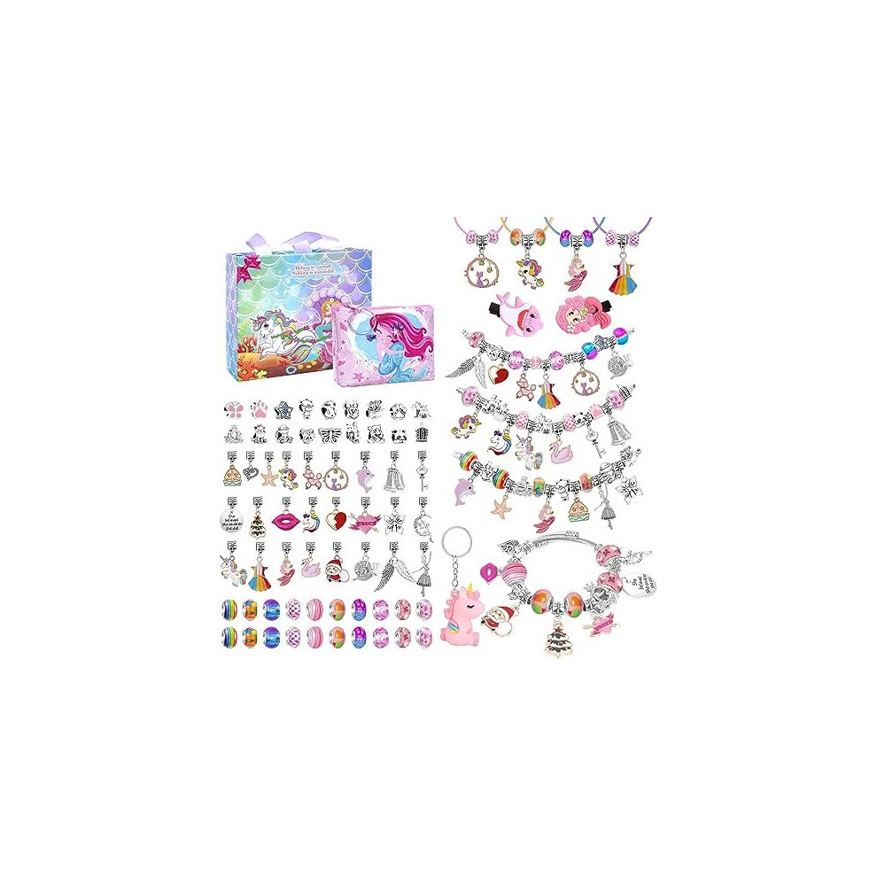 Gift for 4 5 6 7 8 9 10 11 12 13 Year Old Girl, Bracelet Making Kit Toys for 5-13 Year Old Girls Jewellery Making Kit Unicorn Gifts for Girls Craft