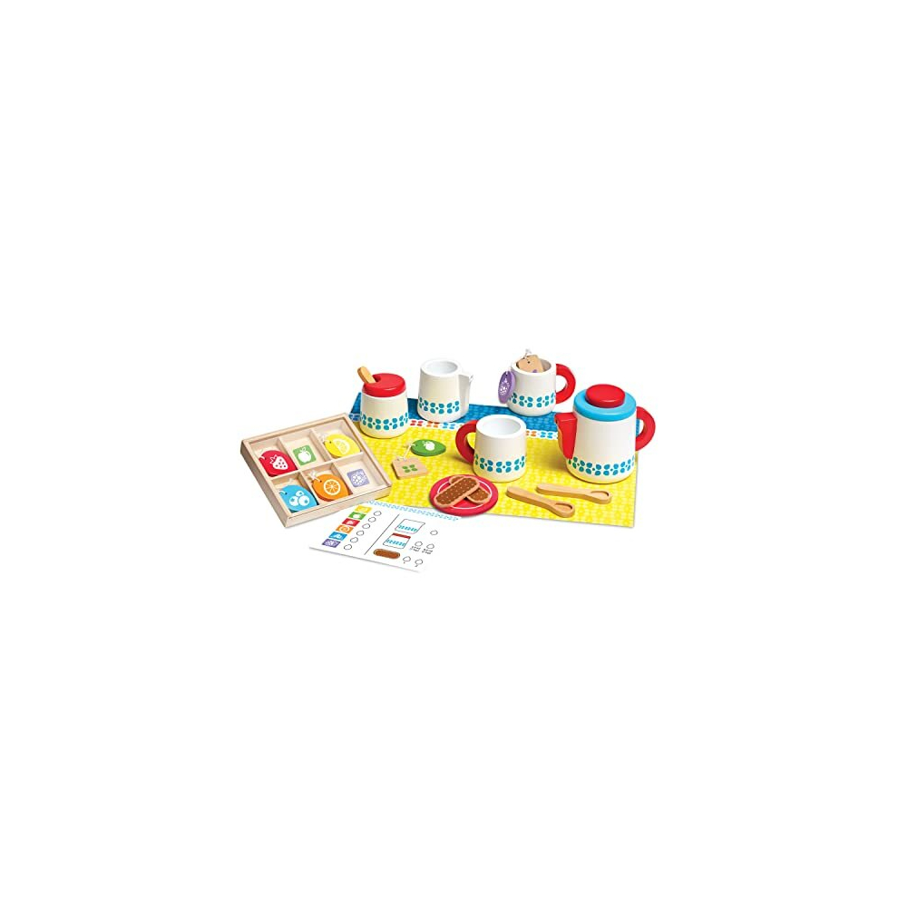 Melissa & Doug Steep & Serve Wooden Toy Tea Set | Wooden Toys | Pretend Play | Wooden Food | 3+ | Gift For Boy Or Girl