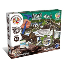 Dinosaur Fossil Excavation Kit 4 in 1 - Fossil Digging Kit for Kids, Build 4 Dinosaur Fossils, 46 pieces, Archeology Set, Dinosaur Toys, Games, Gifts