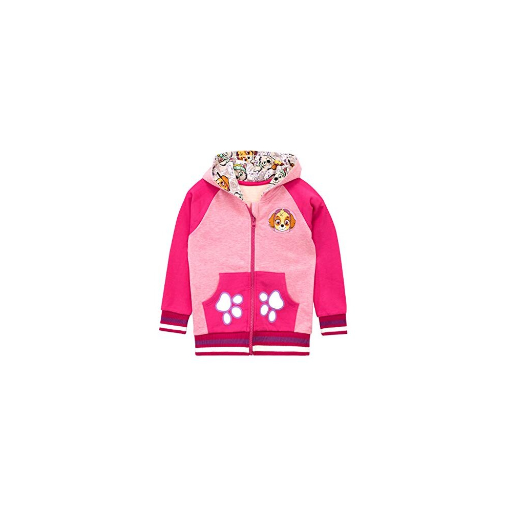 Hoodie | Skye Girls' Hoodies | Glitter Kids Hoody | Childrens Zip Up Jumper Pink Age 4 to 5 Years