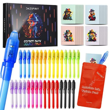 32 Packs Invisible Ink Pens and Notebooks - Detective Theme, UV Light Spy Pens Party Bag Fillers for Boys and Girls, Magic Secret Message Pens for