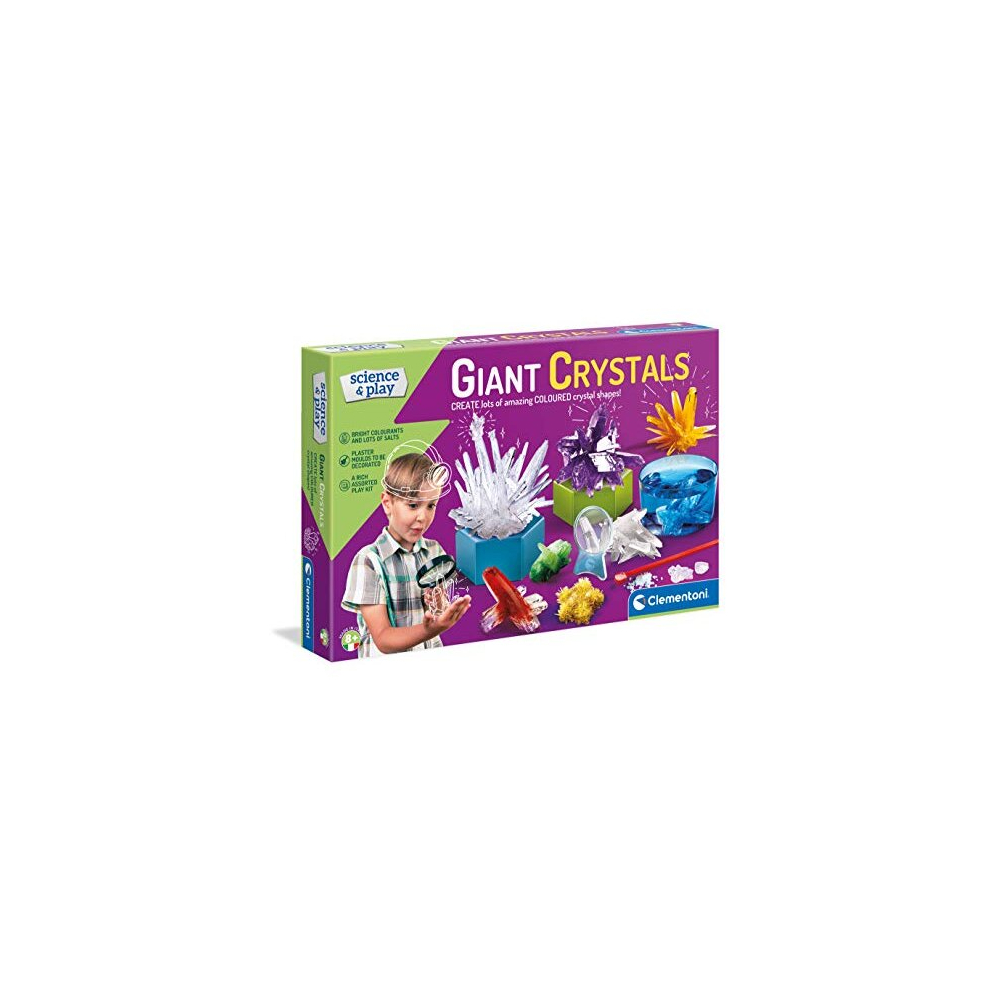 New Clementoni - 61729 - Science And Play - Giant Crystals - Science Kit - Laboratory And Esperiment Kit For Kids From 8 Years Old And Older - Made In Italy,