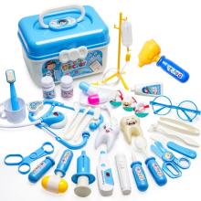 Doctor Playset Medical Kit Contains Children's Injections, Lighted play stethoscope for kids, dentist kit for kids 3-5 pretend play(30PCS) (blue