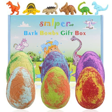 Bath Bombs for Kids with Surprise Inside, 6PCS Dino Egg Handmade Natural Fizzy Bath Bombs Dinosaur Toys for Girls Boys Christmas Birthday Easter Gift