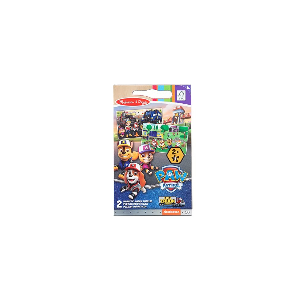 PAW Patrol Take-Along Magnetic Jigsaw Puzzles - Big Pup Trucks | Puzzles for kids | Travel Activity Pad | 3 and Above | Gift for Boys or Girls |