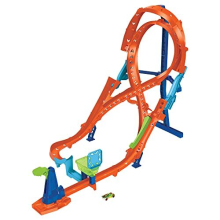 Track Set With 1 Hot Wheels Car Tall Figure 8 Track for Race Stunting Connects to Other Hot Wheels Tracks Folds for Convenient Storage HMB15 on OnBuy