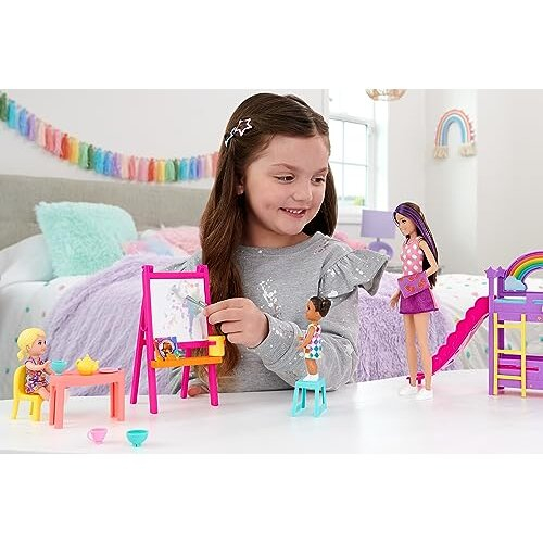 Barbie Barbie Skipper Πρώτες Θέσεις Εργασίας Παιδικός Σταθμός, 3 Κούκλες, Έπιπλα & 15+ Αξεσουάρ 1