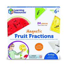 LER5068 Magnetic Fruit Fractions, Number Learning, Montessori Maths, Kids, Educational Indoor Games, 24 Pieces, Age 6+, Multi,Multicolor,Medium