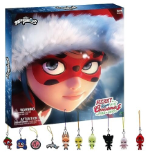 Ladybug - Ultimate Kwami Advent Calendar with Miniature Flocked Kwamis and EVA Seasonal Charms. Collectible Toys for Kids for Christmas with Hooks and