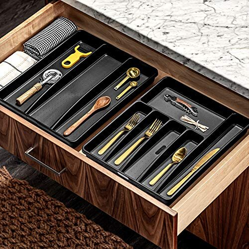 Storage Tray, Carbon, 6 Compartment Expandable 2