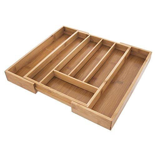Insert extensible en bambou pour tiroir à couverts 35,5 x 26 cm 1