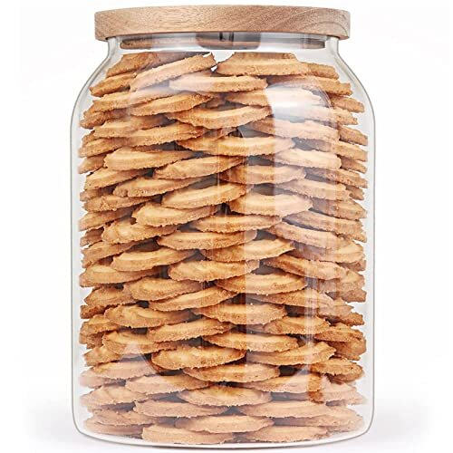 1 Gallon Glass Food Jars with Bamboo Lids, 3780ml Large Glass Kitchen ...