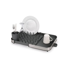 Duo Expanding Dish Drainer Rack with Removable Cutlery Holder, Draining Spout, Stainless-steel